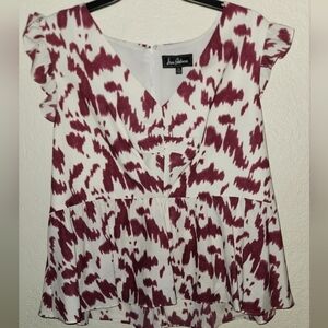 Sam Edelman sz XL Ruffle Sleeve Zip Blouse